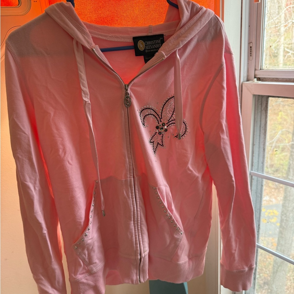Rare Christine Alexander Pink Zip-Up Hoodie